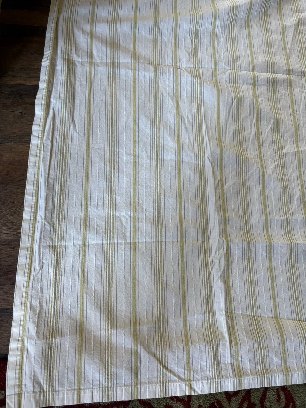 Restoration Hardware Cream and Beige Striped Shower Curtain